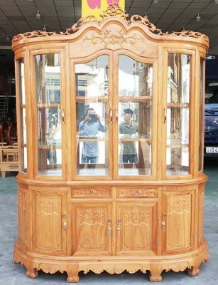tủ rượu gỗ cà te ( gõ đỏ )