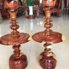 Cặp đèn thờ chân nến gỗ cẩm lai