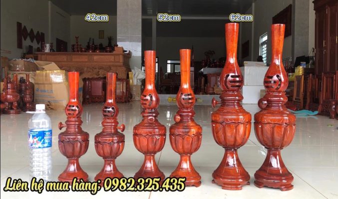 kích thước của cặp đèn thờ gỗ