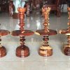 cặp chân đèn bằng gỗ trong bộ đồ thờ bằng gỗ cẩm lai