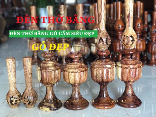 đèn thờ bằng gỗ cẩm lai