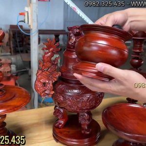 bát cắm hương bằng gỗ