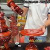 chân đèn nến gỗ được kết nối bằng bulong sắt