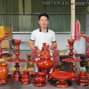 các món trong bộ đồ thờ bằng gỗ