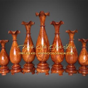 bộ lục bình 9 món gỗ hương