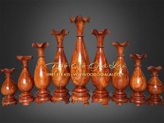 bộ lục bình 9 món gỗ hương