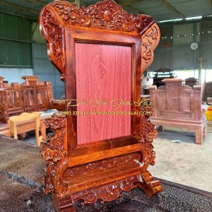 khung ảnh chạm hoa mai loại trơn gỗ hương ta gia lai