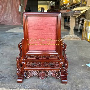 khung ảnh thờ kiểu móc gỗ hương gia lai 20x25 sơn màu nâu sậm