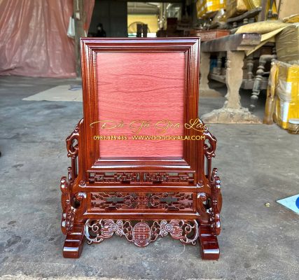 khung ảnh thờ kiểu móc gỗ hương gia lai 20x25 sơn màu nâu sậm