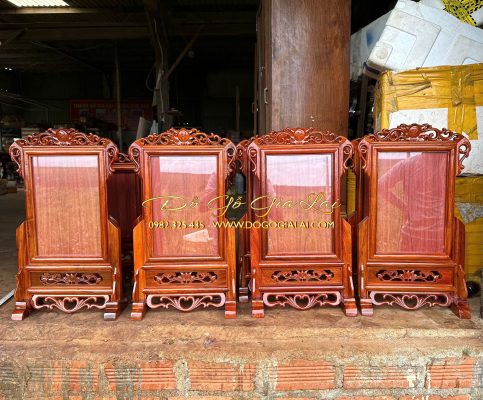khung ảnh thờ 20x30 hoá lá tây gỗ hương gia lai