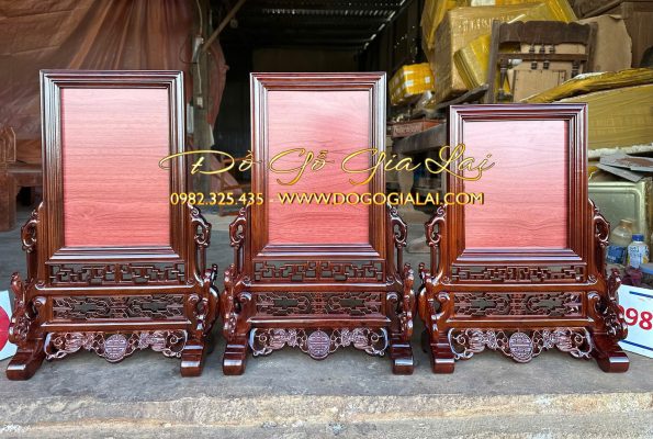 khung ảnh thờ gỗ hương sơn màu nâu sậm