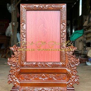 khung ảnh thờ hoa mai không mành màu nâu sậm