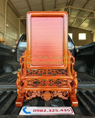 khung ảnh thờ gỗ hương kiểu móc khung bo tròn
